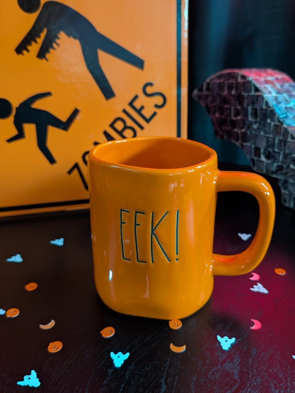 Rae Dunn EEK! Orange Mug